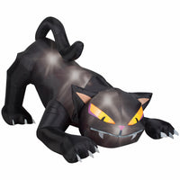 Gemmy Black Airblown Prelit Inflatable Cat Outdoor C7 Bulb Halloween Decoration 6 H ft.