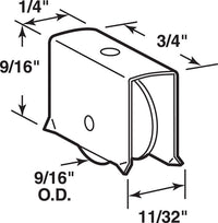 Prime-Line Window Roller Assembly Steel 9/16" Dia. Carded