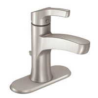 SPOT RESIST BRUSHED NICKEL ONE-HANDLE HIGH ARC BATHROOM FAUCET