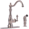 Ultra Faucets Signature Collection One Handle Stainless Steel Kitchen Faucet Side Sprayer Included