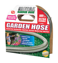 Metal Garden Hose As Seen on TV 5/8 in. D X 100 ft. L Garden Hose Silver