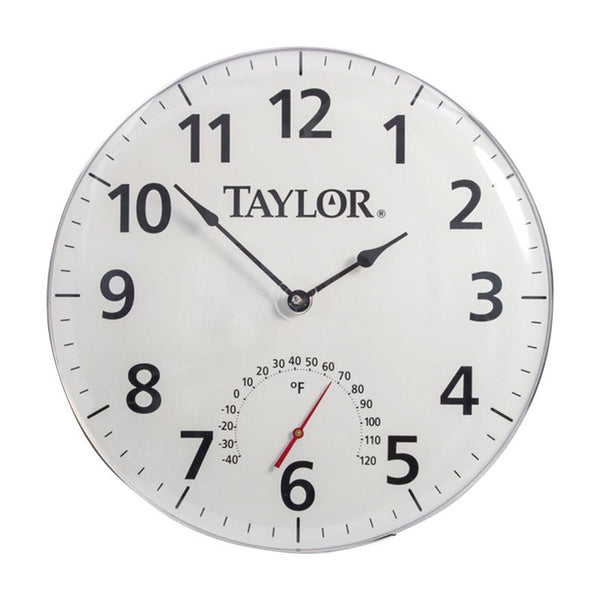 Taylor 14-inch Decorative Thermometer with Clock