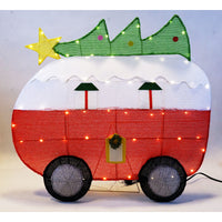 Celebrations 23.6 in. H Camper with Christmas Tree Yard Decor