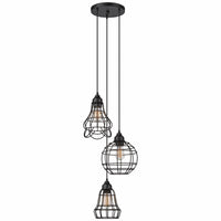 Globe  Matte  Brown  3 lights Pendant Light