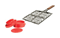 Charcoal Companion  Jucy Lucy  Black/Red  Burger Press Set  4 pc.