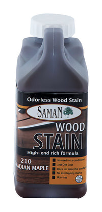 Saman Semi-Transparent Canadian Maple Water-Based Wood Stain 32 oz (Pack of 12).