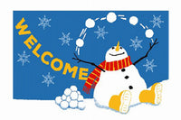 Koko Printed Door Mat, Snowman, 18 x 28-In.