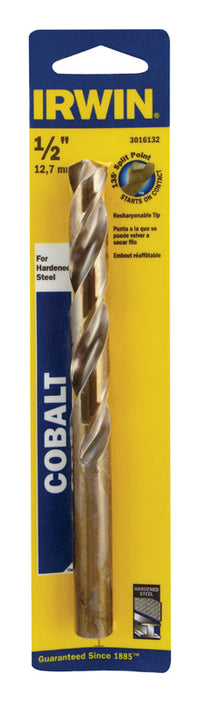 Irwin  1/2 in.  x 6 in. L Cobalt Steel  Drill Bit  1 pc.