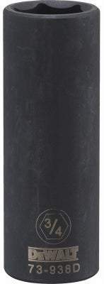 SAE Deep Impact Socket, 6-Point, Black Oxide, 1/2-In. Drive, 3/4-in.