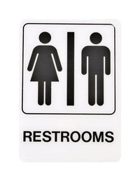 Hy-Ko English Restrooms Sign Plastic 7 in. H x 5 in. W (Pack of 5)