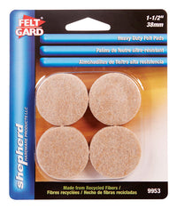 Shepherd  Felt  Self Adhesive Pad  Tan  Round  4.6 in. W x 0.8 in. L 8 pk