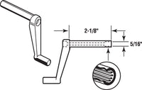 Prime-Line  Brown  Plastic  Single-Arm Casement  Crank Handle  For RV Windows