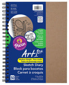 Pacon 4777 8.5 X 11 Natural Cover Create Your Own Sketch Diary 50 Sheets