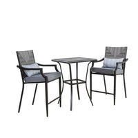 Living Accents Seabrook 3 pc Black Steel Bar Height Set Gray