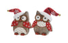 Decoris  Owl With Santa Hat  Christmas Decoration  Brown  Ceramic  1 pk