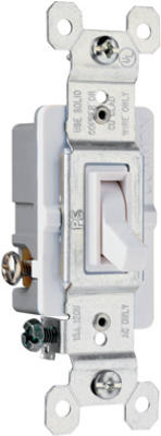 15A White 3-Way Toggle Switch