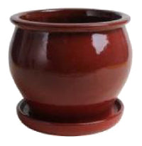 Studio Planter, Red Ceramic, 11-In.