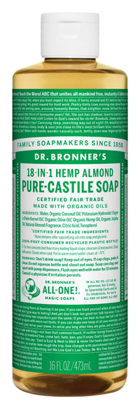 Dr. Bronner Organic Almond Scent Shampoo and Body Wash 16 oz (Pack of 12).