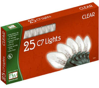 Christmas Lights Set, Clear, C7, 25-Ct.