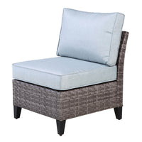 Serronova Cushioned Chair, Light Gray Wicker/Aluminum, No-Arm