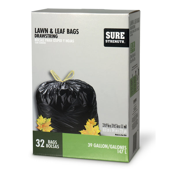 10 Pack Heavy Duty Trash Bags 39 Gallon Lawn Leaf Strong Garbage Liner Bag  Black