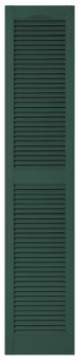 15 x 72-In. Forest Green Louvered Shutters, Pair