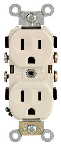 Leviton S06-0CR15-0TS 15A 125V Light Almond Commercial Grade Straight Blade Duplex Receptacle