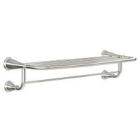 Brushed nickel 24" towel bar with shelf