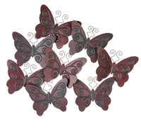 Living Accents Brown Steel 26 in. H Butterfly Plaque Wall Hanging Decor