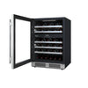 46 BOTTLE 24 IN BUILT-IN BLACK STAINLESS DUAL ZONE WINE COOLER