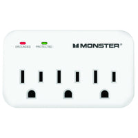 Monster Just Power It Up 0 ft. L 3 outlets Surge Protector White 1200 J