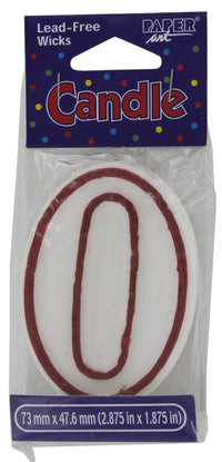 Creative Converting 80183033 #0 Red Outline Numeral Birthday Candle                                                                                   