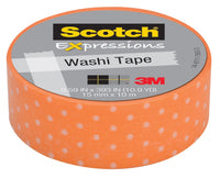 3M C314-P39 .59" X 393" Orange Swiss Dot Expressions Washi Tape                                                                                       