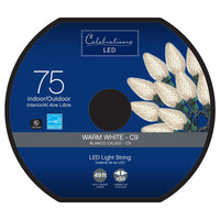 Celebrations  LED  C9  Clear/Warm White  75 count String  Christmas Lights  49 ft.