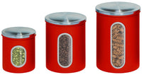 Storage Canisters, Red Metal, 3-Pk.