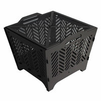 Flat Fire Pit, Portable, Black, 19.3 x 19.02 x 16.73-In.