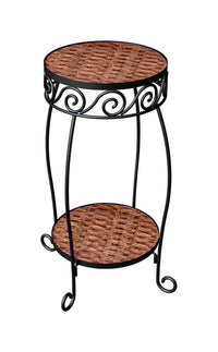 Panacea  20 in. H Brown  Steel/Wicker  Plant Stand