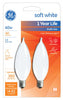 GE 40 watts CA10 Decorative Incandescent Bulb E12 (Candelabra) Soft White 2 pk (Pack of 4)