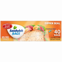 Sandwich Bags, Zipper Seal, 50-Ct. (Pack of 24)