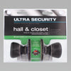 Ultra Security Oil Rubbed Bronze Passage Knob Right or Left Handed