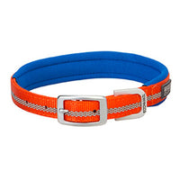 Terrain Reflective Lined Dog Collar, Orange Nylon, 15-In.