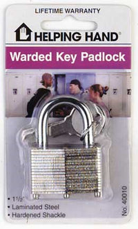 Helping Hand 40010 1-1/2 Laminated Steel Padlock (Pack of 3)