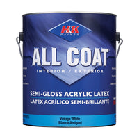 H&K Company All-Coat Semi-Gloss Virginia White Acrylic Latex Paint Indoor/Outdoor 1 gal. (Pack of 4)