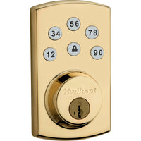 Kwikset  Polished Brass  Metal  Electronic Deadbolt