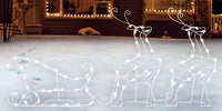 Sienna  Lighted Sleigh and Deer  Silhouette  White  Metal  1 pk