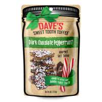 Dave's Sweet Tooth Dark Chocolate Peppermint Toffee 4 oz (Pack of 12)