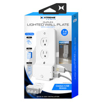 Xtreme  As Seen On TV  White  2 gang Plastic  Duplex  Nightlight Wall Plate  1 pk