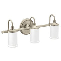 BRUSHED NICKEL THREE GLOBE BATH LIGHT