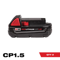 Milwaukee  M18 REDLITHIUM  18 volt 1.5 Ah Lithium-Ion  Compact Battery Combo Pack  2 pc.