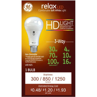 GE  Relax  A21  E26 (Medium)  LED Bulb  Soft White  30/70/100 Watt Equivalence 1 pk